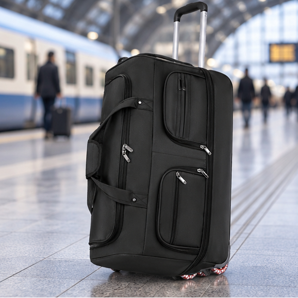 Royelle Waterproof Rolling Travel Duffel Bag With Wheels For Men And Women