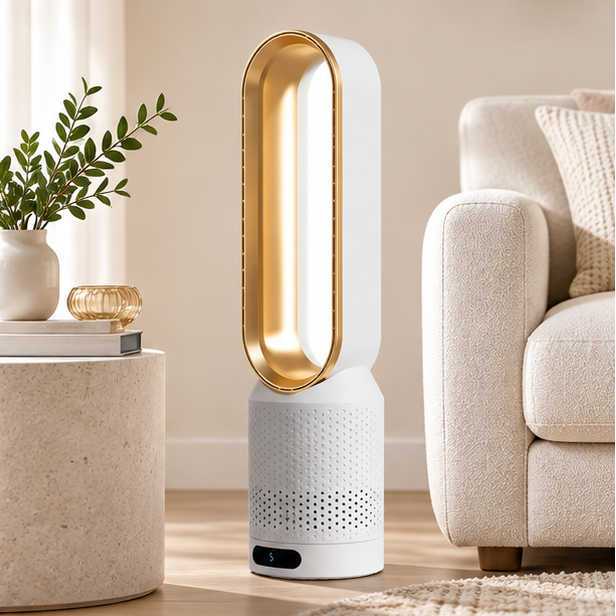 Royeva Bladeless Tower Fan And Air Purifier With UV Ionisation White