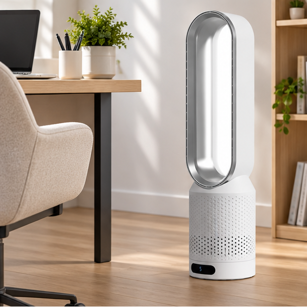 Royeva Bladeless Tower Fan And Air Purifier With UV Ionisation White