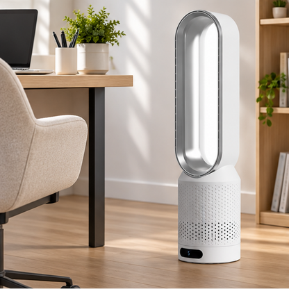Royeva Bladeless Tower Fan And Air Purifier With UV Ionisation White