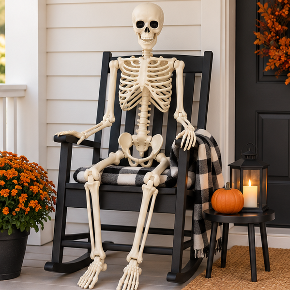 Royeva Posable Halloween Skeleton-Outdoor Yard Decoration