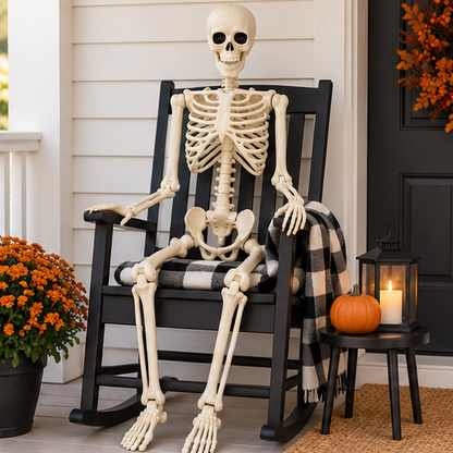Royeva Posable Halloween Skeleton-Outdoor Yard Decoration