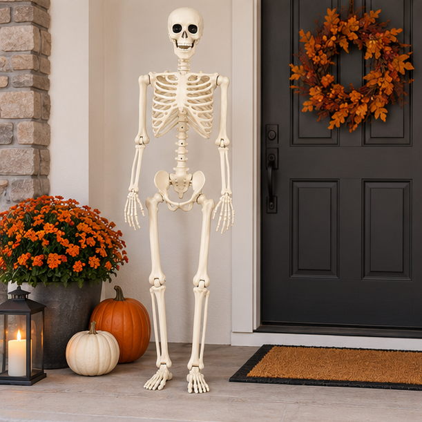 Royeva Posable Halloween Skeleton-Outdoor Yard Decoration