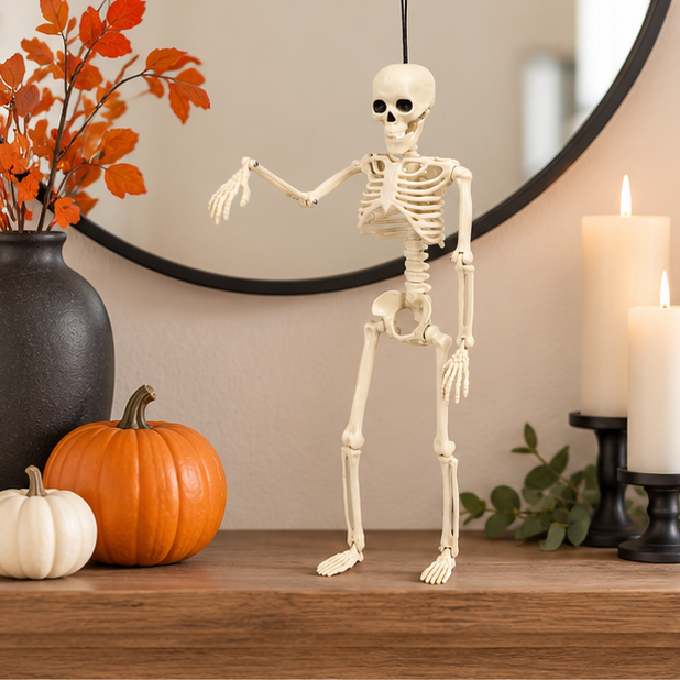 Royeva Posable Halloween Skeleton-Outdoor Yard Decoration