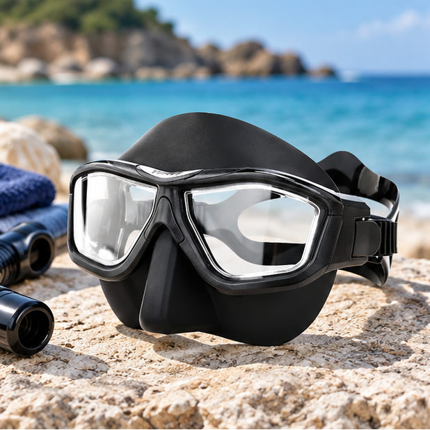 Royelle Panoramic Scuba Diving Mask-Anti Fog Snorkeling Goggles White