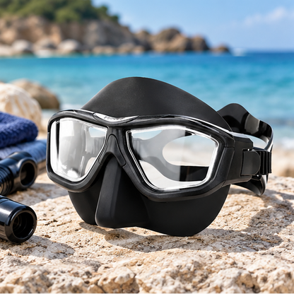 Royelle Panoramic Scuba Diving Mask-Anti Fog Snorkeling Goggles White
