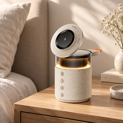 Royora 5 in 1 Magnetic Wireless Charging Station with Bluetooth Speaker and Night Light