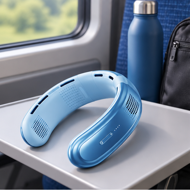 Royora Portable Bladeless Neck Fan-Rechargeable Personal Wearable Cooling Fan Blue