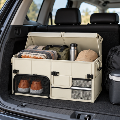 Royeva 60L Foldable Car Trunk Organizer-Waterproof Large Capacity Storage Bag Black