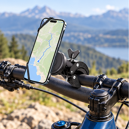 Royelle Magnetic Bike Phone Mount-Rotating Handlebar Holder for Bicycle and Scooter
