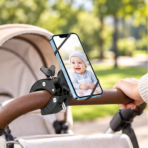Royelle Magnetic Bike Phone Mount-Rotating Handlebar Holder for Bicycle and Scooter