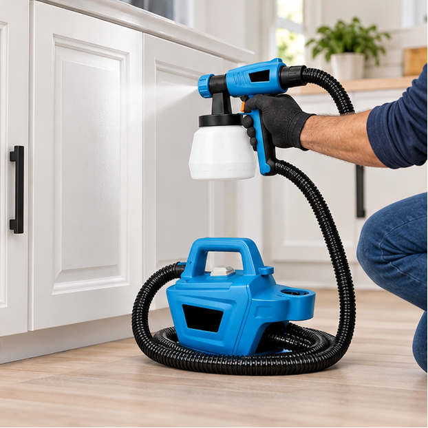 Royeva Electric Paint Sprayer-High Flow Spray Gun With 3 Nozzles For Home Renovation