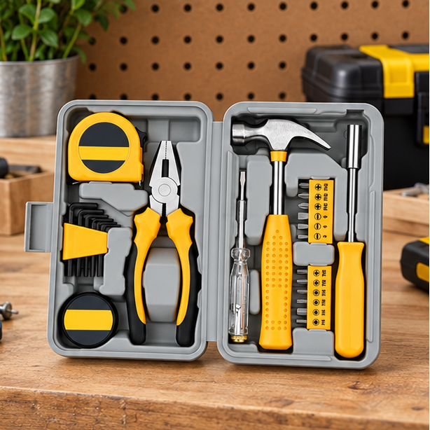 Royelle Pink Household Tool Set-DIY Repair Kit With Storage Case