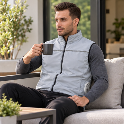 Royora Cooling Fan Work Vest-Four Fan Breathable Air Conditioning Vest Outdoor