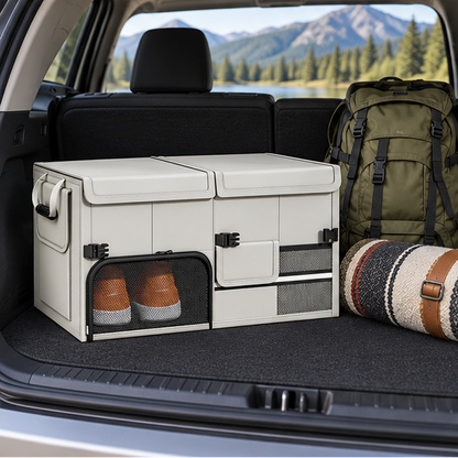 Royeva 60L Foldable Car Trunk Organizer-Waterproof Large Capacity Storage Bag Black