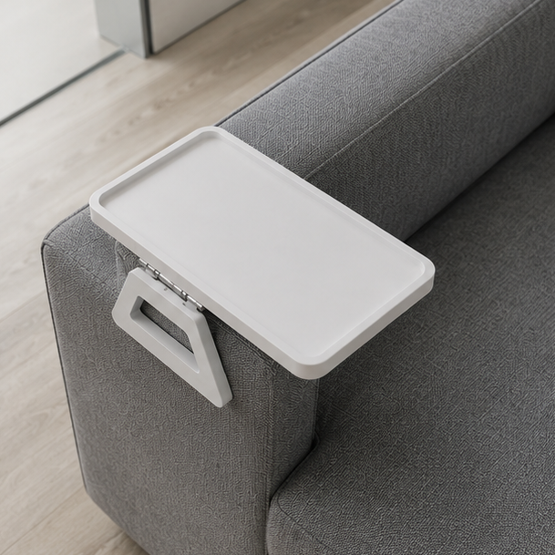 Novara Bamboo Armrest Tray Table for Sofa Couch Arm-Wide Flat Design