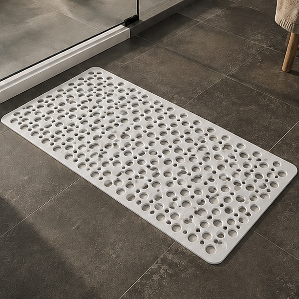 Novara Non-Slip Shower Mat for Bathroom Tubs - Suction Cup Grip, Mildew Resistant