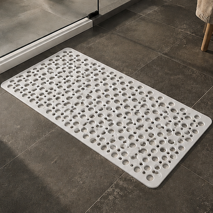 Novara Non-Slip Shower Mat for Bathroom Tubs - Suction Cup Grip, Mildew Resistant