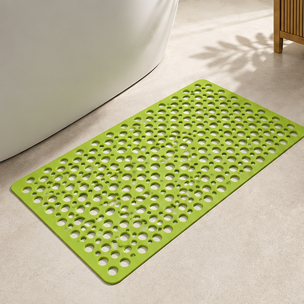 Novara Non-Slip Shower Mat for Bathroom Tubs - Suction Cup Grip, Mildew Resistant