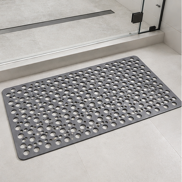 Novara Non-Slip Shower Mat for Bathroom Tubs - Suction Cup Grip, Mildew Resistant
