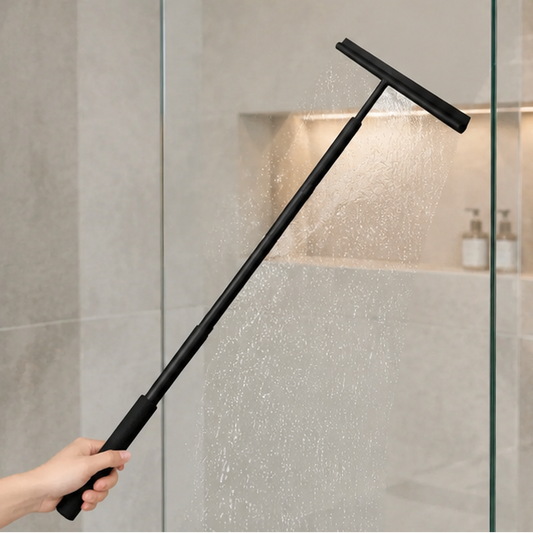 Royeva Extendable Shower Squeegee with Hook - Telescopic Glass Wiper for Bathroom & Car