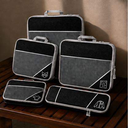 Eloria 5-Piece Compression Packing Cubes for Travel Luggage Organizer