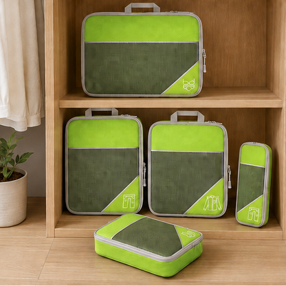 Eloria 5-Piece Compression Packing Cubes for Travel Luggage Organizer