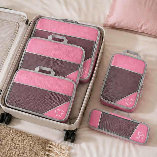 Eloria 5-Piece Compression Packing Cubes for Travel Luggage Organizer