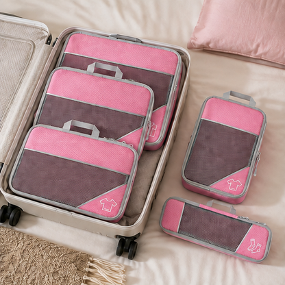Eloria 5-Piece Compression Packing Cubes for Travel Luggage Organizer