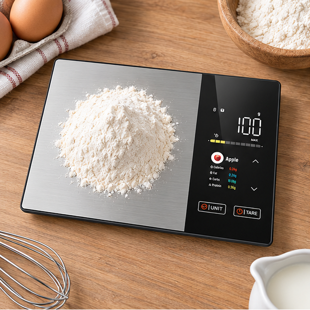 Royeva Smart Digital Kitchen Scale-Stainless Steel Food Weight Scale With Nutrition Tracking