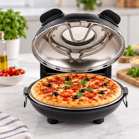 Royora Electric Pizza Maker-1200W Countertop Stone Oven With Dual Controls