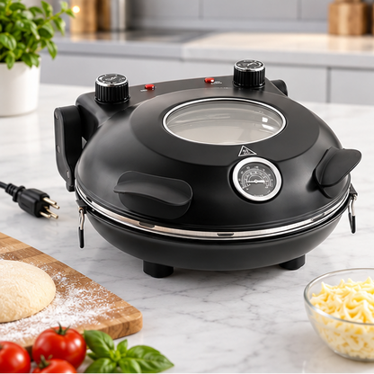 Royora Electric Pizza Maker-1200W Countertop Stone Oven With Dual Controls