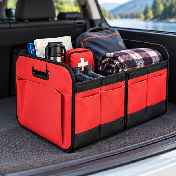 Royeva Foldable Car Trunk Organizer-Large Capacity Oxford Cloth Storage Box