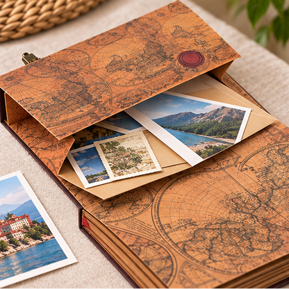 Royeva Leather Adventure Scrapbook Album-DIY Memory Travel Photo Journal Book