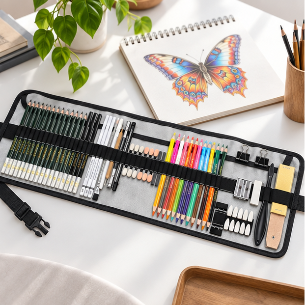 Royora Professional Drawing Kit-Graphite And Charcoal Sketch Set Art Supplies