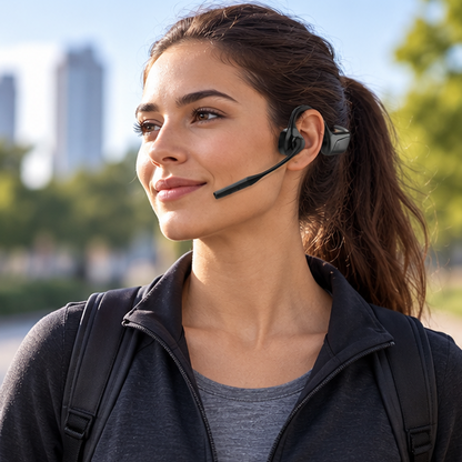 Royeva Open Ear Bluetooth Headphones With Boom Mic And Low Latency