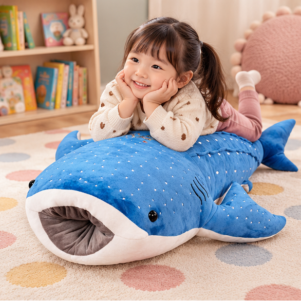 Royelle Giant Whale Shark Plush Toy-Soft Stuffed Animal Pillow