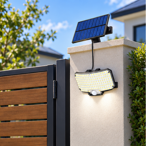 Royelle Solar Outdoor Motion Sensor Wall Light-Super Bright IP65 Security Lamp