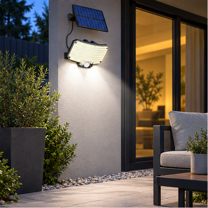 Royelle Solar Outdoor Motion Sensor Wall Light-Super Bright IP65 Security Lamp