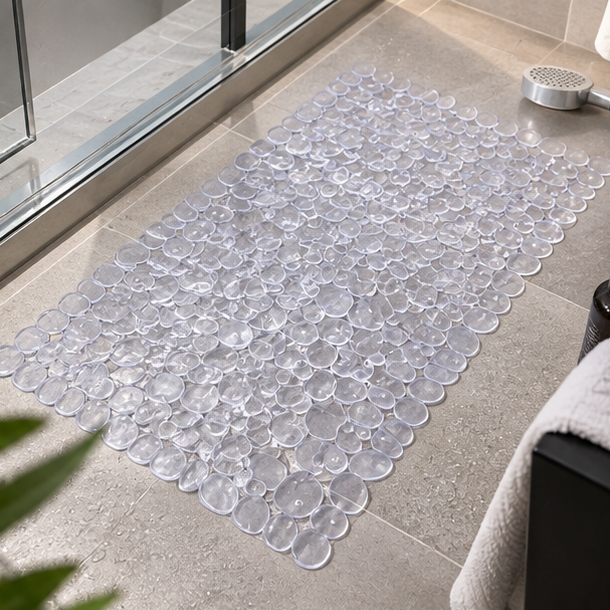 Royelle Non-Slip Pebble Stone Bath Mat For Shower And Tub