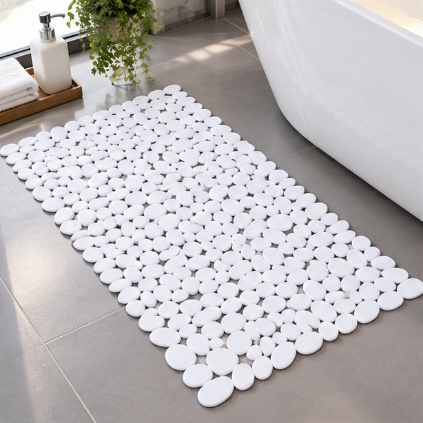 Royelle Non-Slip Pebble Stone Bath Mat For Shower And Tub