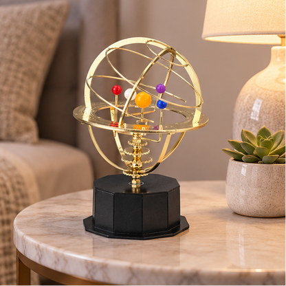 Royeva Brass Solar System Model-Rotating Desktop Display Orrery