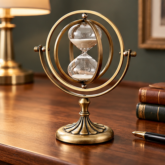 Royelle Decorative Metal Sand Clock-Hourglass Timer For Office Desk Home Decor
