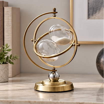 Royelle Decorative Metal Sand Clock-Hourglass Timer For Office Desk Home Decor