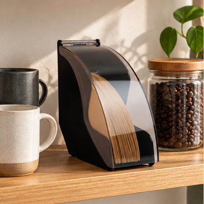 Royeva Coffee Filter Holder With Acrylic Cover-Pour Over Paper Storage Dispenser