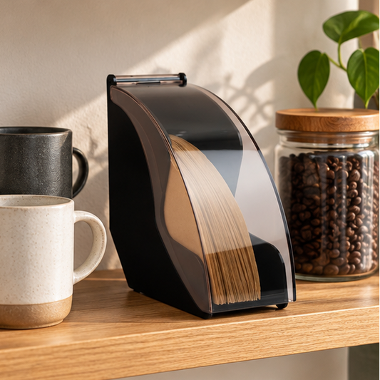 Royeva Coffee Filter Holder With Acrylic Cover-Pour Over Paper Storage Dispenser