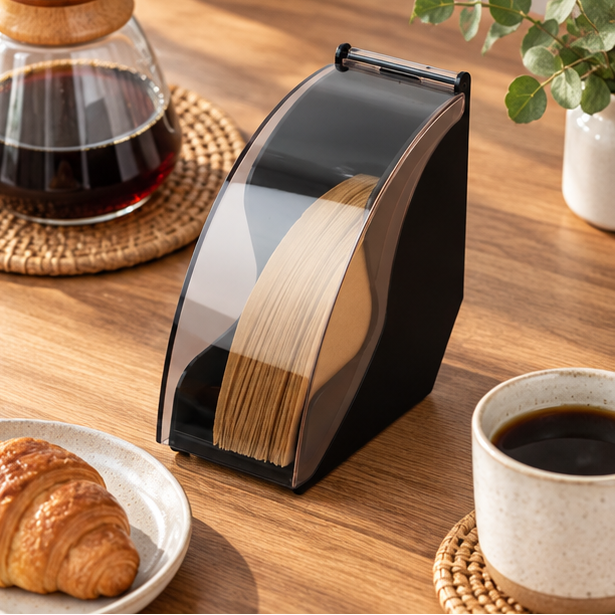 Royeva Coffee Filter Holder With Acrylic Cover-Pour Over Paper Storage Dispenser
