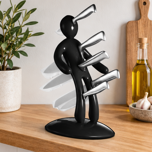 Royeva Modern Artistic Knife Holder Block For Kitchen Countertop Storage