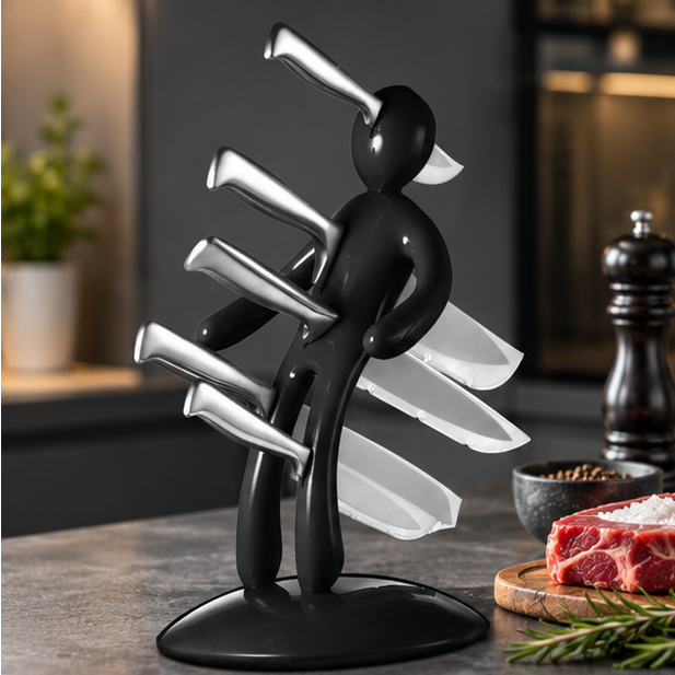Royeva Modern Artistic Knife Holder Block For Kitchen Countertop Storage