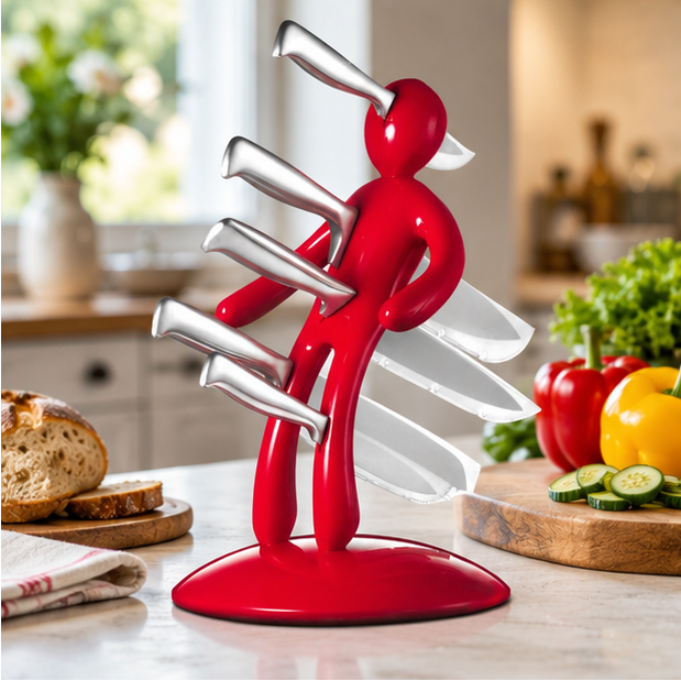 Royeva Modern Artistic Knife Holder Block For Kitchen Countertop Storage